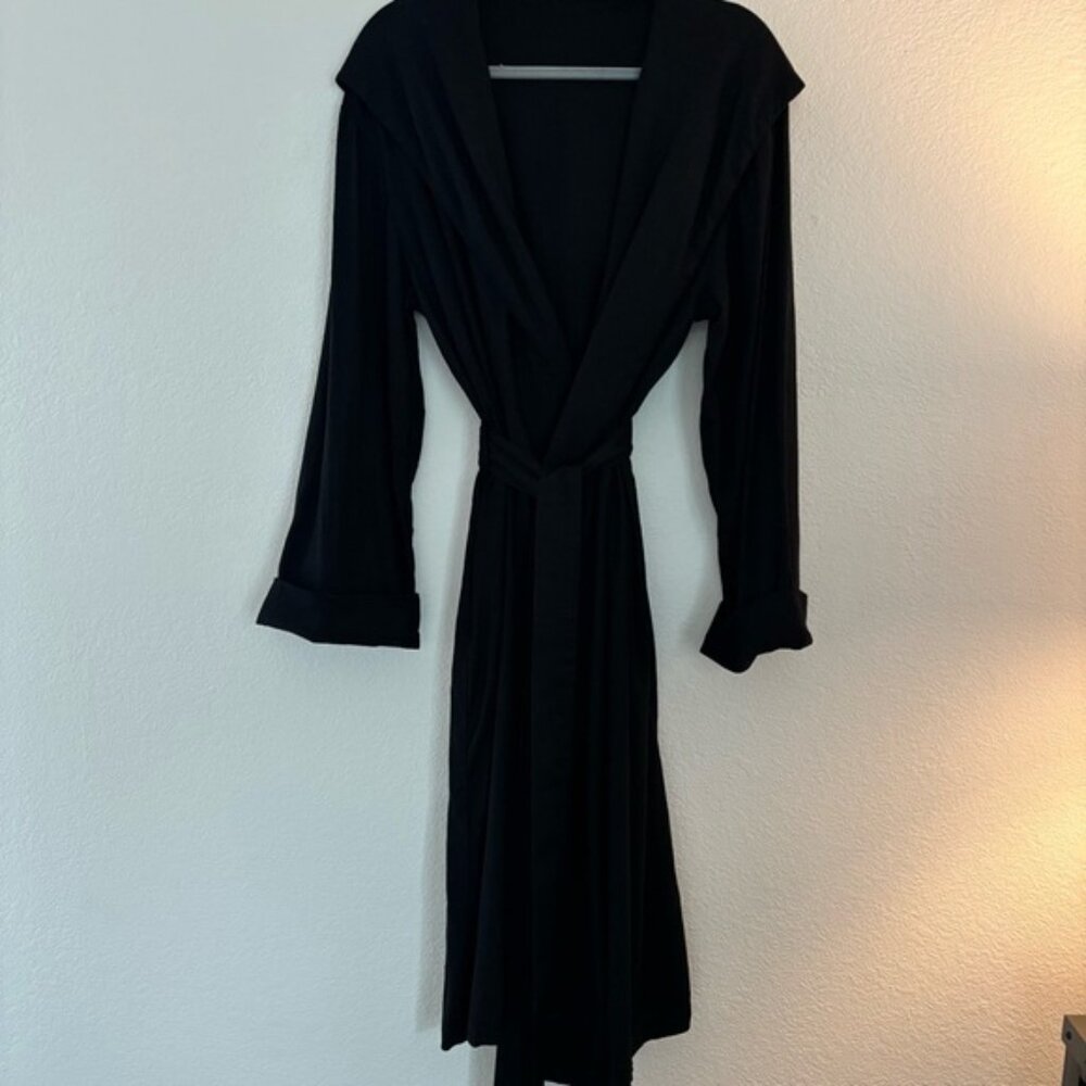 Elegant Turkish Muslin Cotton (L) Hooded / Belted Lounge or Ceremonial Robe - Picture 3 of 6
